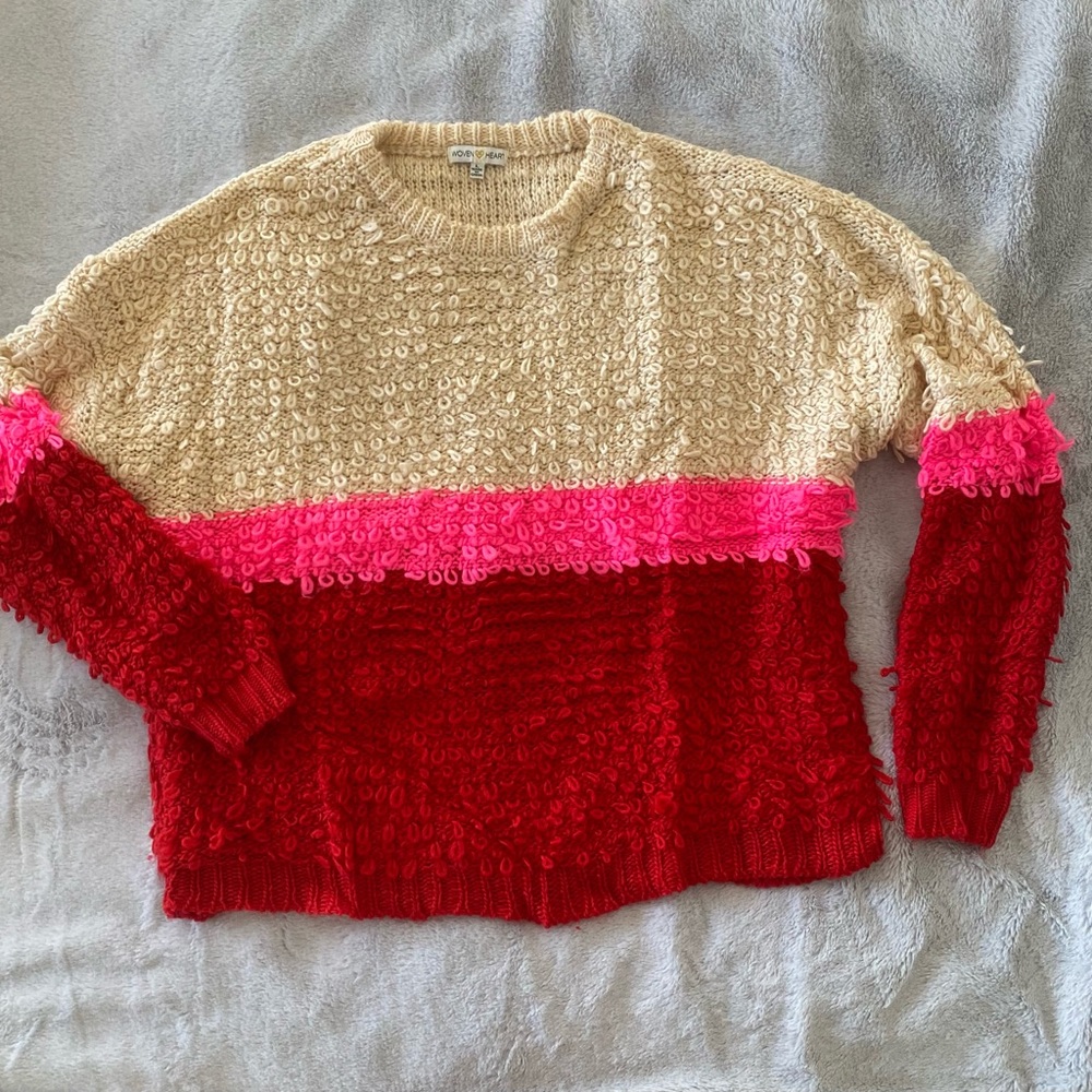 Woven Heart Cozy Pullover Sweater